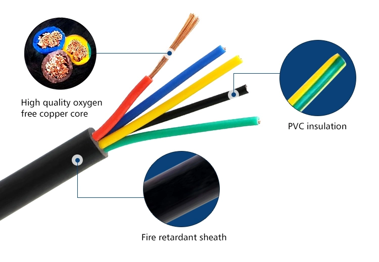 Copper Conductor PVC Insulation Nylon Sheathed Cable Electric Electrical Cable Wire